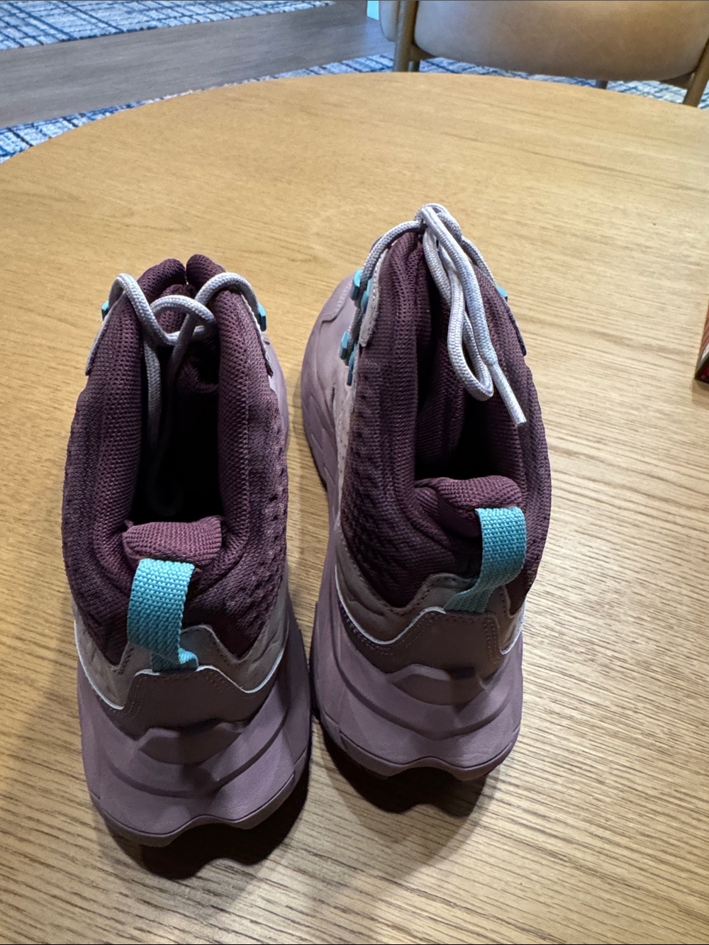 Hoka Women's Mauve and Plum High Top Trail Running Shoes - Picture 4 of 11